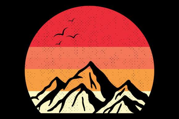 Mountain Retro Vintage Sunset Clipart Review