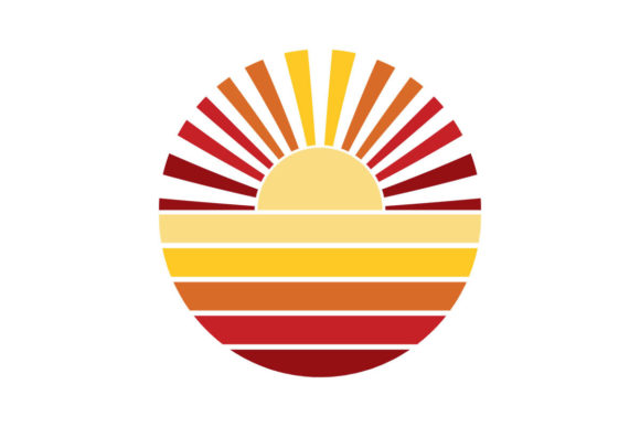 Retro Sun Rays Circle Sunset PNG SVG Review