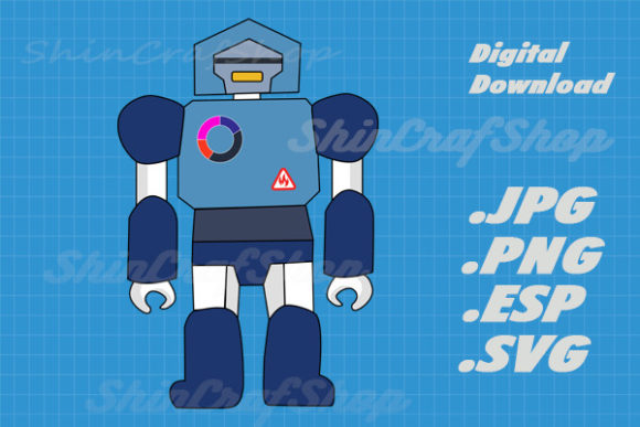 Retro Toy Robot PNG,JPG,ESP,SVG Review