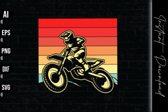 Retro Vintage Dirt Bike Riding