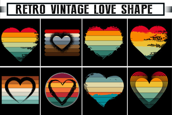 Retro Vintage Heart Shape Valentines Day