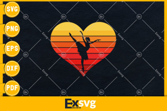 Retro Vintage Sunset Ballet Dancer Heart Review