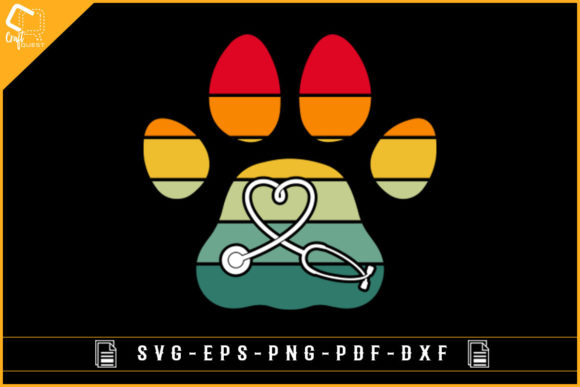 Vintage Pet Paw Print Veterinary Design Review