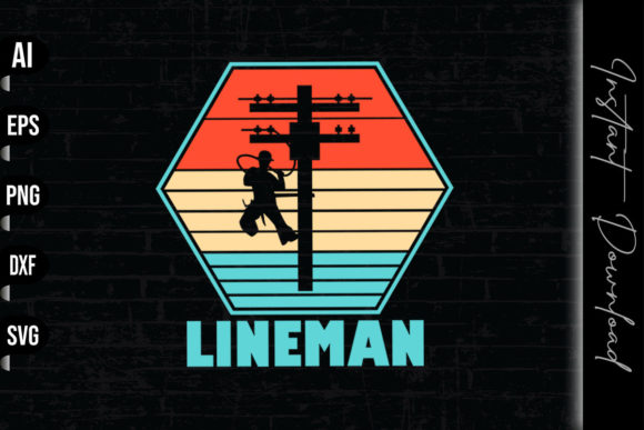 Vintage Retro Electrician Lineman